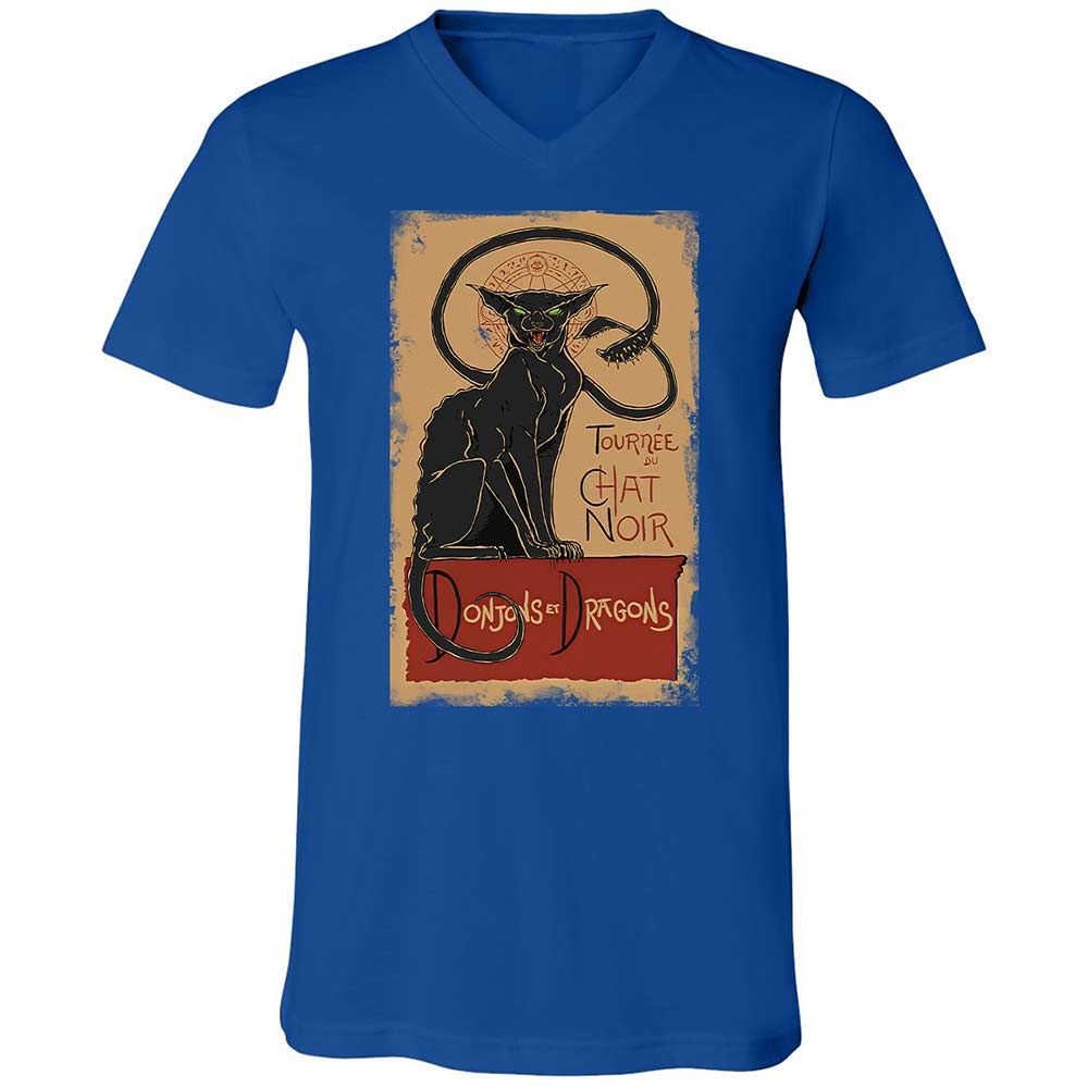 Tournee Du Chat Noir Unisex V-Neck T-Shirt - True Royal - 4