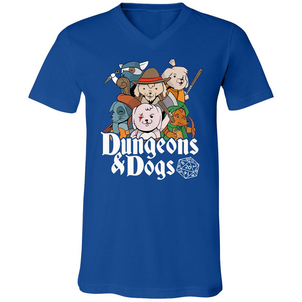 Dungeons & Dogs Unisex V-Neck T-Shirt - True Royal - 4