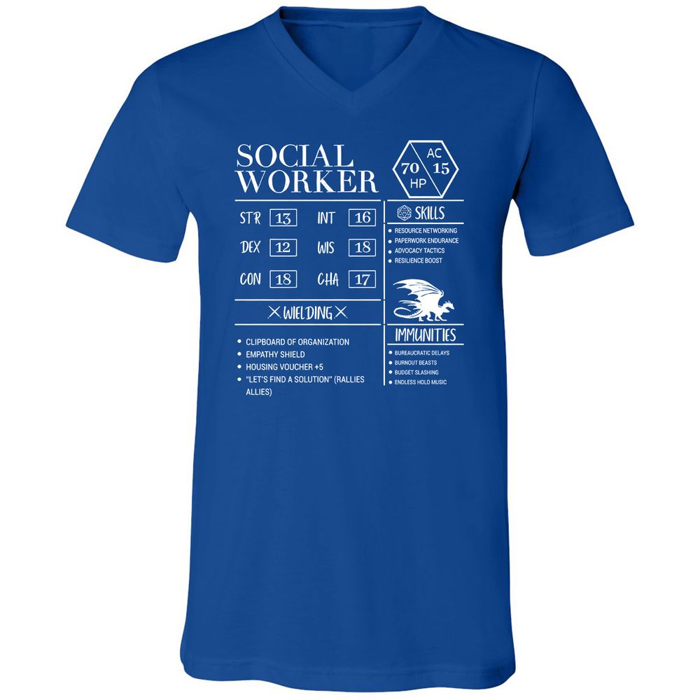 Social Worker New Unisex V-Neck T-Shirt - True Royal - 4