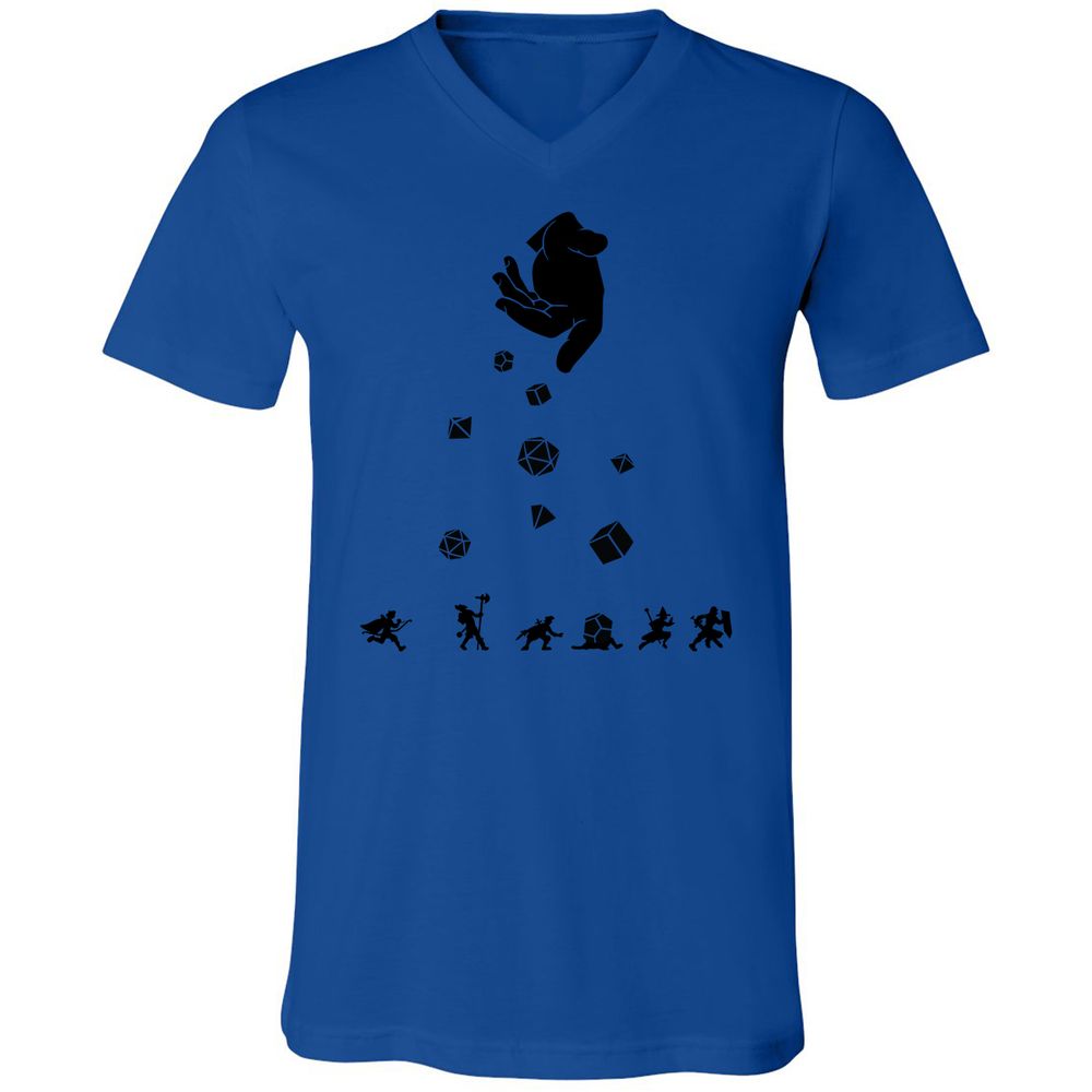 Rocks Fall, Everyone Dice Unisex V-Neck T-Shirt - True Royal - 4