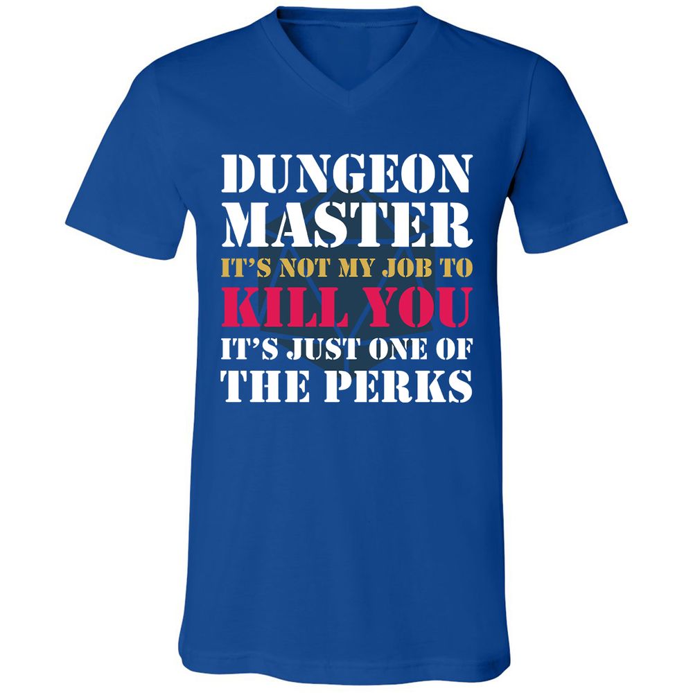 DUNGEON MASTER NOT MY JOB Unisex V-Neck T-Shirt - True Royal - 4