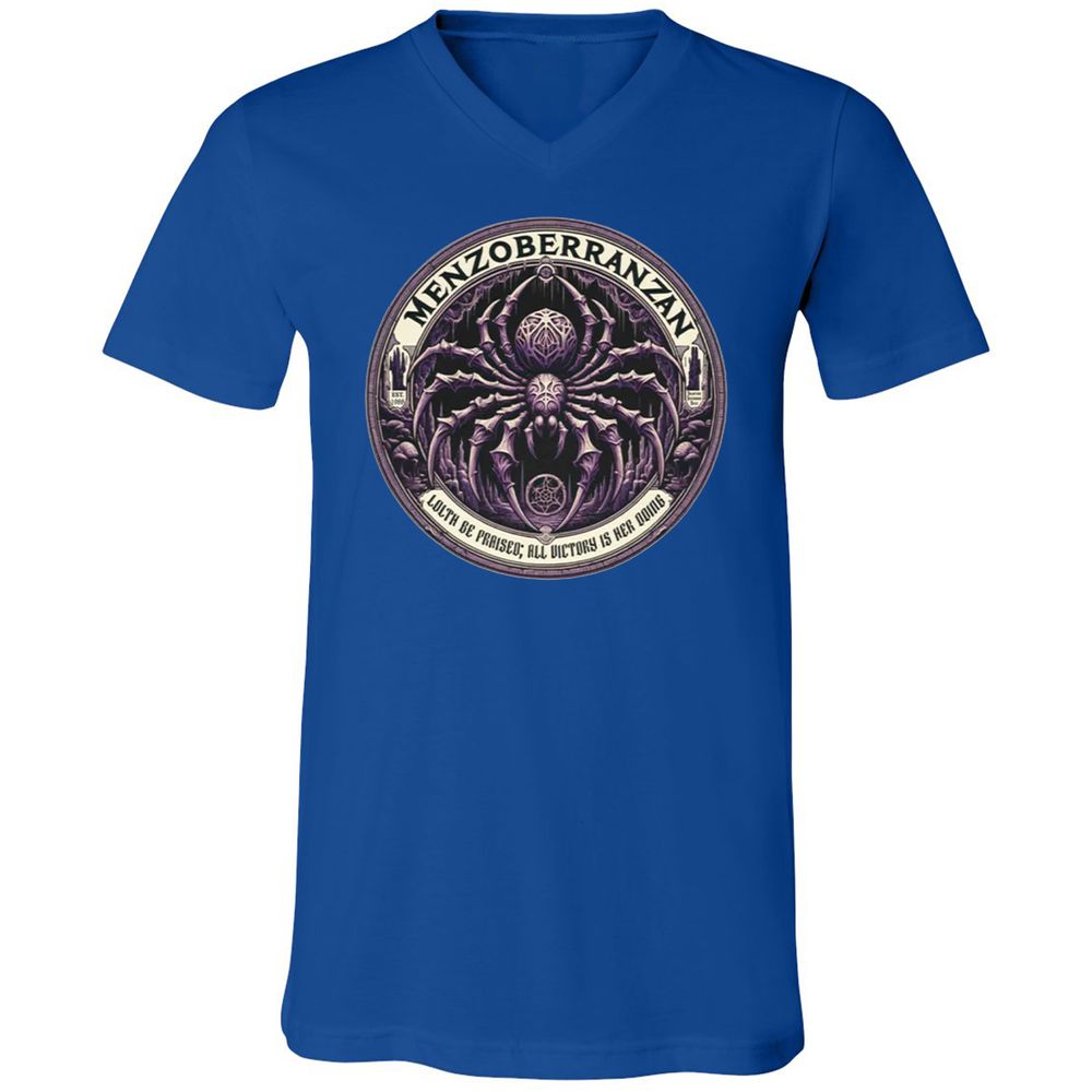 Menzoberranzan Lolth Be Praised Unisex V-Neck T-Shirt - True Royal - 4