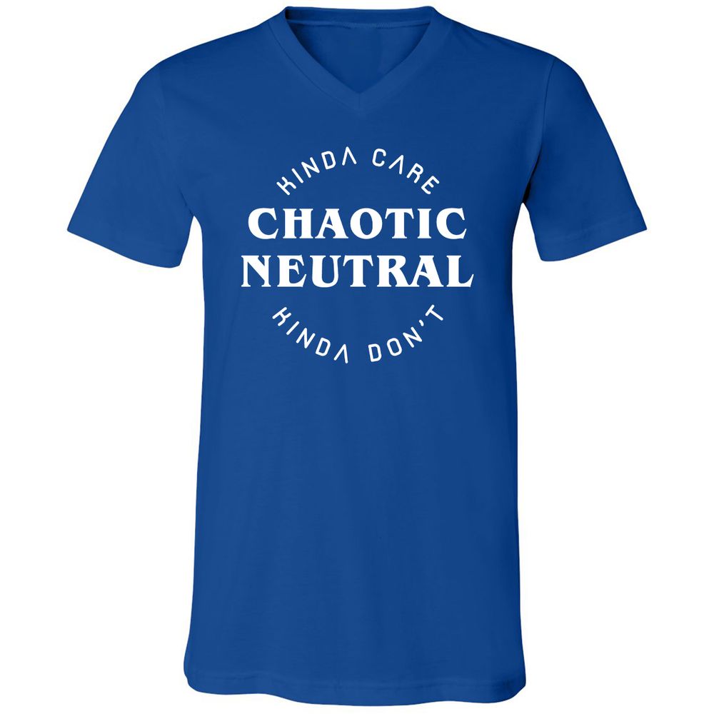 Chaotic Neutral Unisex V-Neck T-Shirt - True Royal - 4