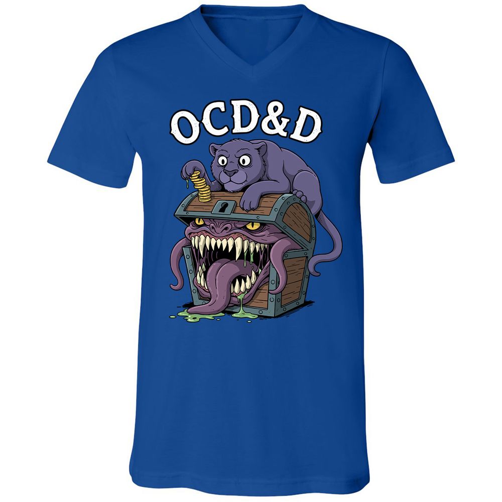 OCD&D Unisex V-Neck T-Shirt - True Royal - 4
