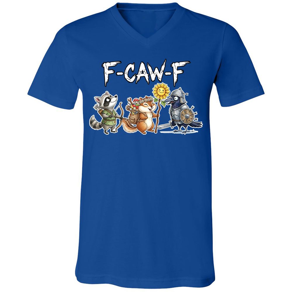 F-CAW-F Adventuring party Unisex V-Neck T-Shirt - True Royal - 4