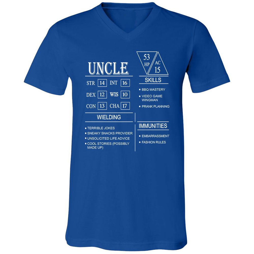 Uncle Stats Unisex V-Neck T-Shirt - True Royal - 4