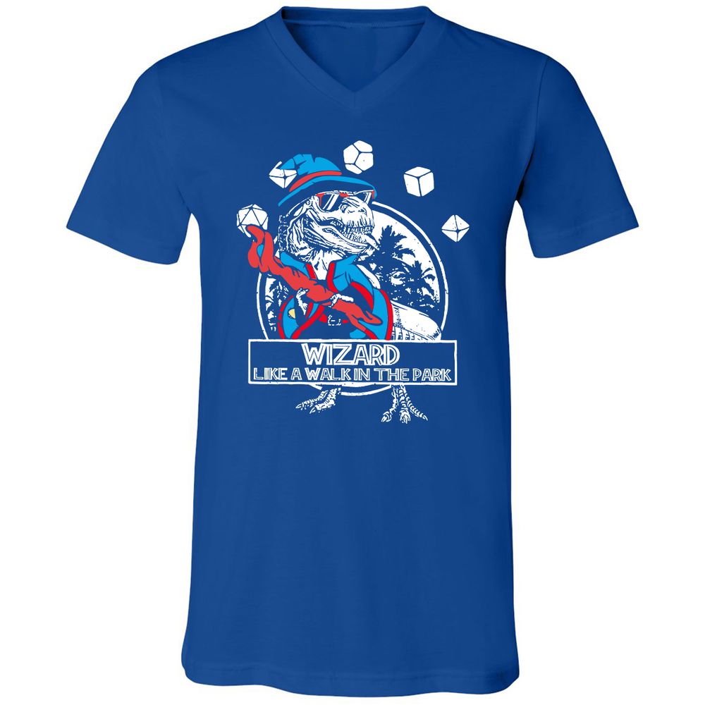 Wizard Like The Walk In The Park Unisex V-Neck T-Shirt - True Royal - 4