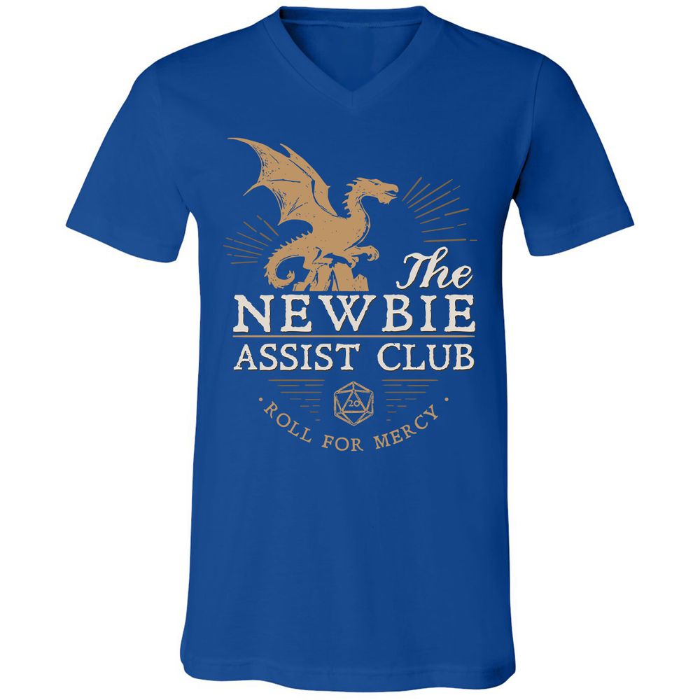 The Newbie Assist Club Unisex V-Neck T-Shirt - True Royal - 4