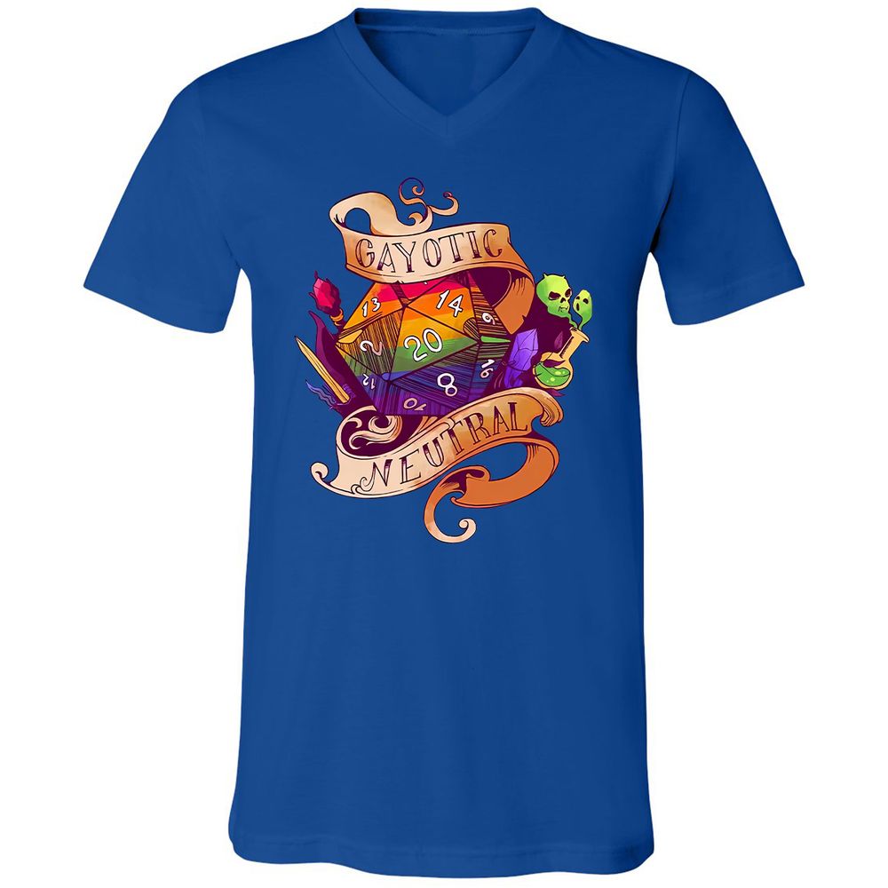 Gayotic Neutral Unisex V-Neck T-Shirt - True Royal - 4