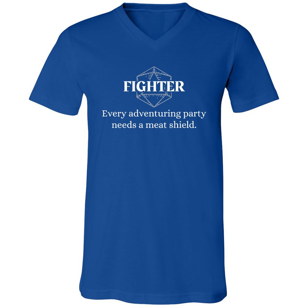 Fighter – Every Party Needs A Meat Shield Unisex V-Neck T-Shirt - True Royal - 4