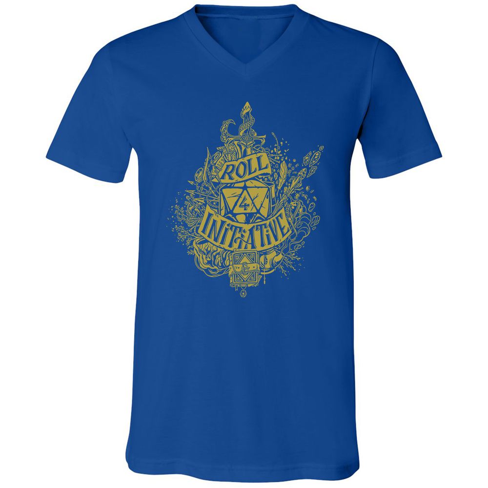 Roll Initiative Unisex V-Neck T-Shirt - True Royal - 4