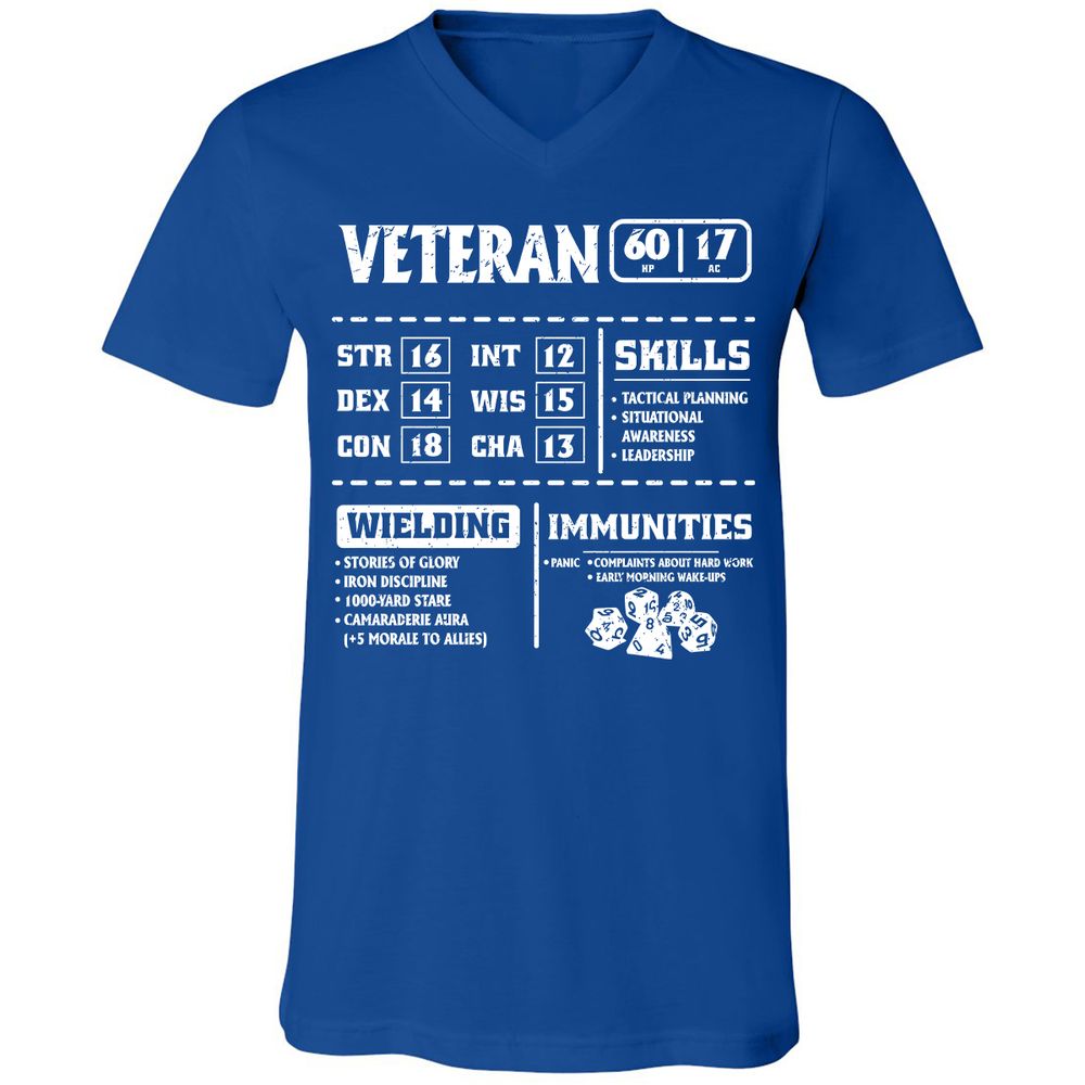 Veteran New Ver. Unisex V-Neck T-Shirt - True Royal - 4