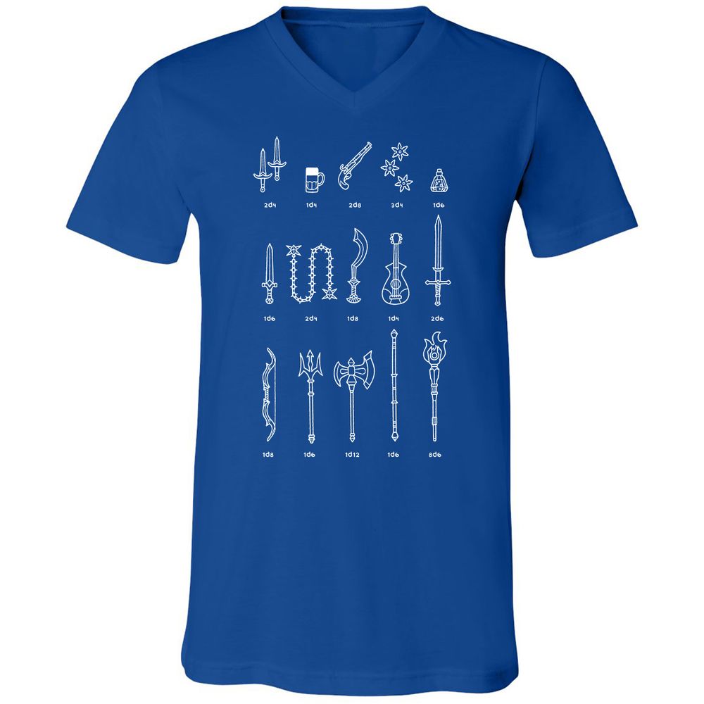 Damage Dealer RPG Unisex V-Neck T-Shirt - True Royal - 4