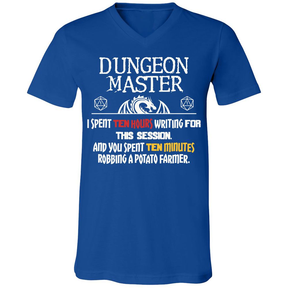 Dungeon Master Chaos Meme Unisex V-Neck T-Shirt - True Royal - 4