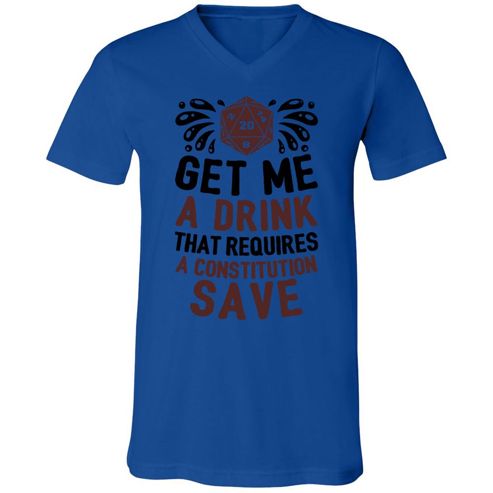 Get Me A Drink Unisex V-Neck T-Shirt - True Royal - 4