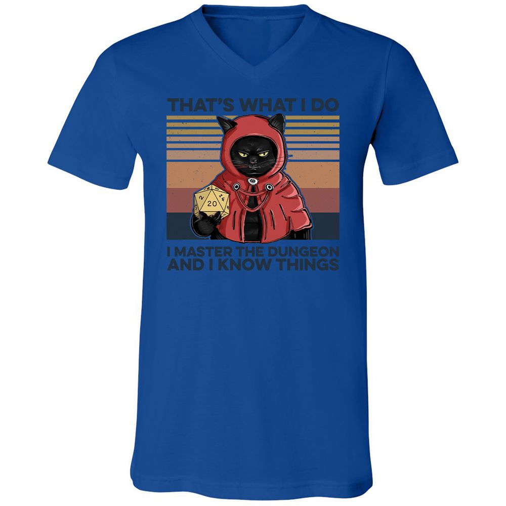 I Master The Dungeons Unisex V-Neck T-Shirt - True Royal - 4
