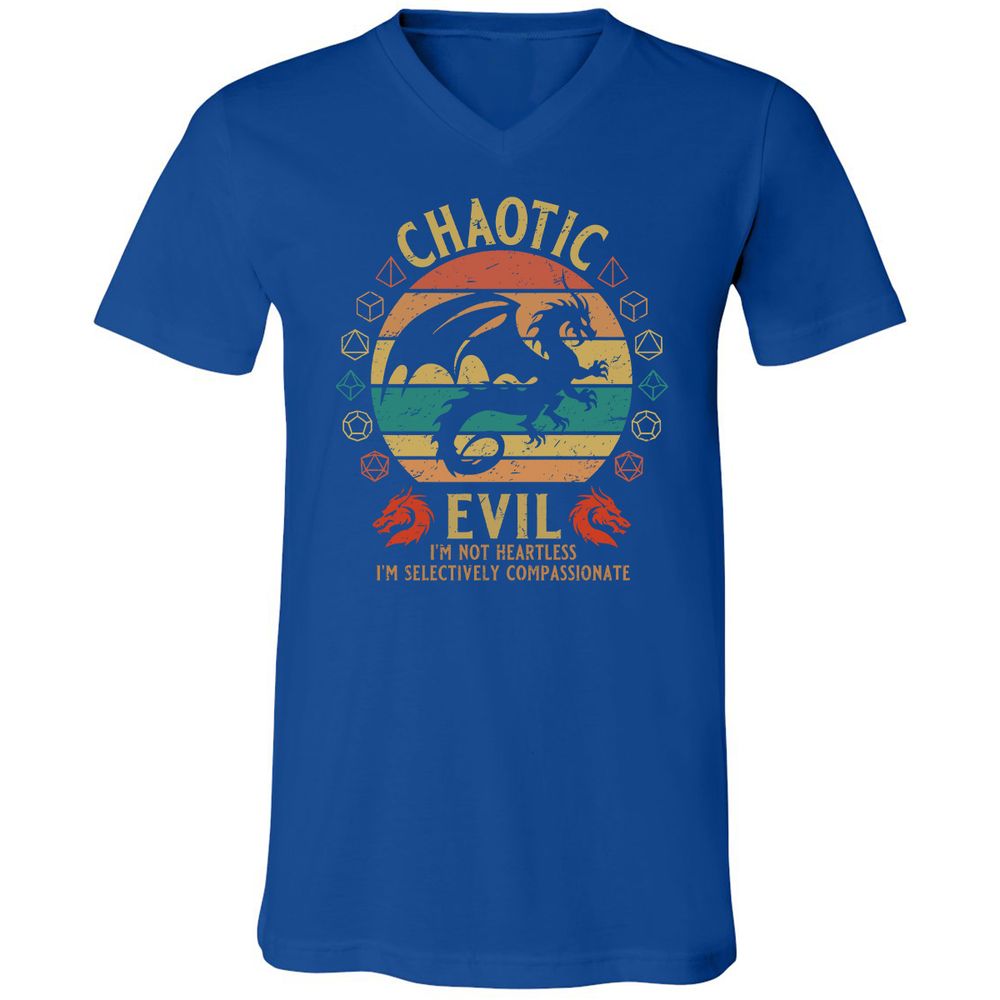 Chaotic Evil Unisex V-Neck T-Shirt - True Royal - 4