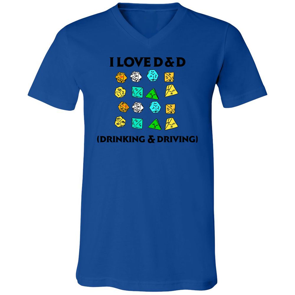 Drinking & Driving Unisex V-Neck T-Shirt - True Royal - 4
