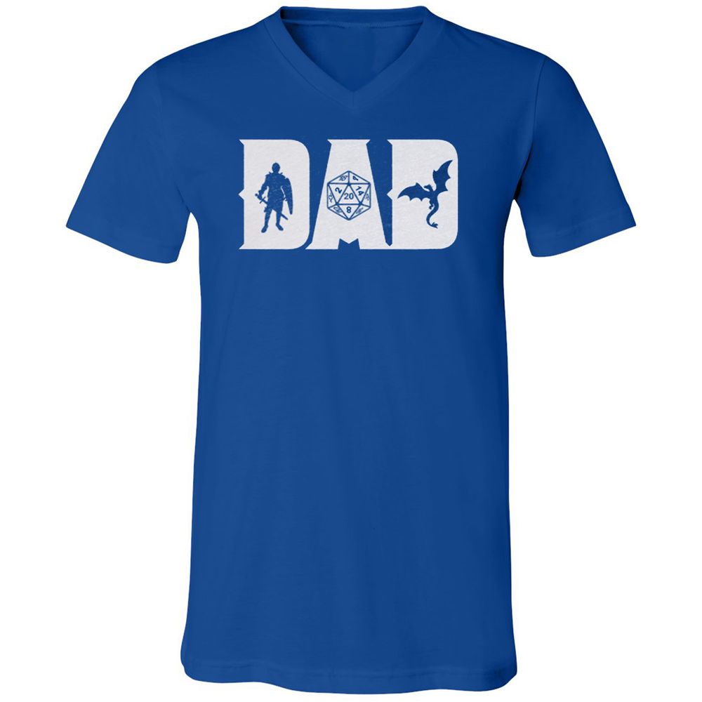Dad Fathers Day Unisex V-Neck T-Shirt - True Royal - 4