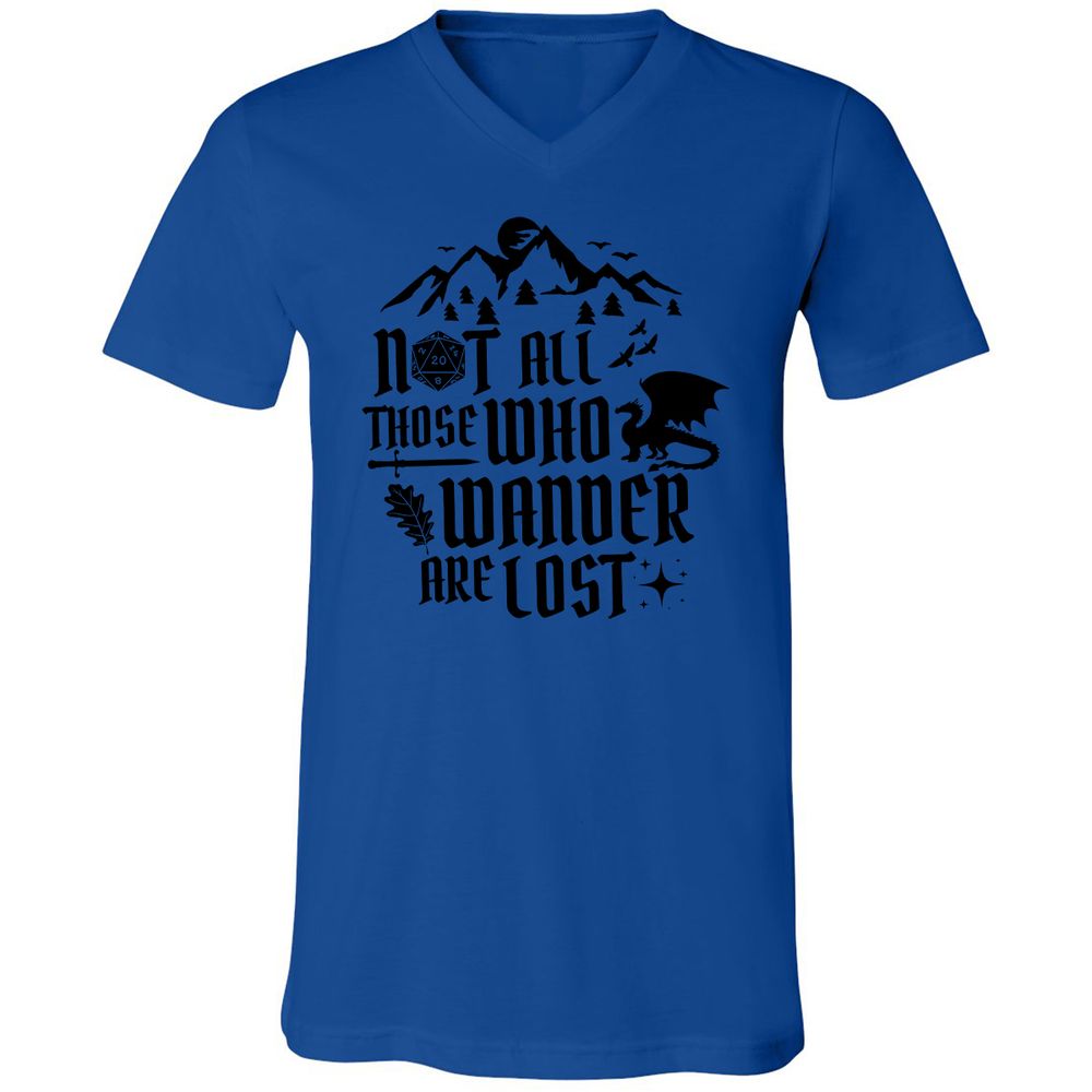 Not All Those Who Wander Are Lost Unisex V-Neck T-Shirt - True Royal - 4