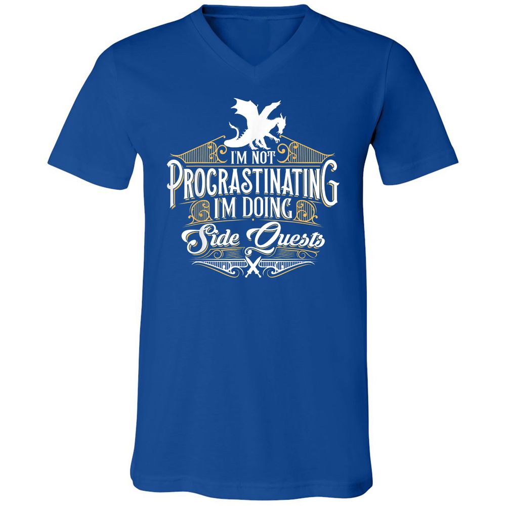 I'm Doing Side Quests Unisex V-Neck T-Shirt - True Royal - 4