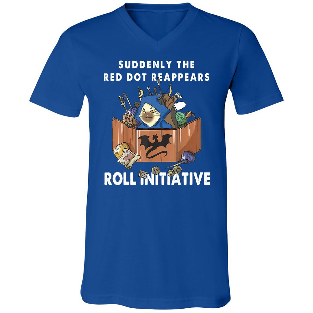 Suddenly The Red Dot Reappears Roll Initiative Unisex V-Neck T-Shirt - True Royal - 4