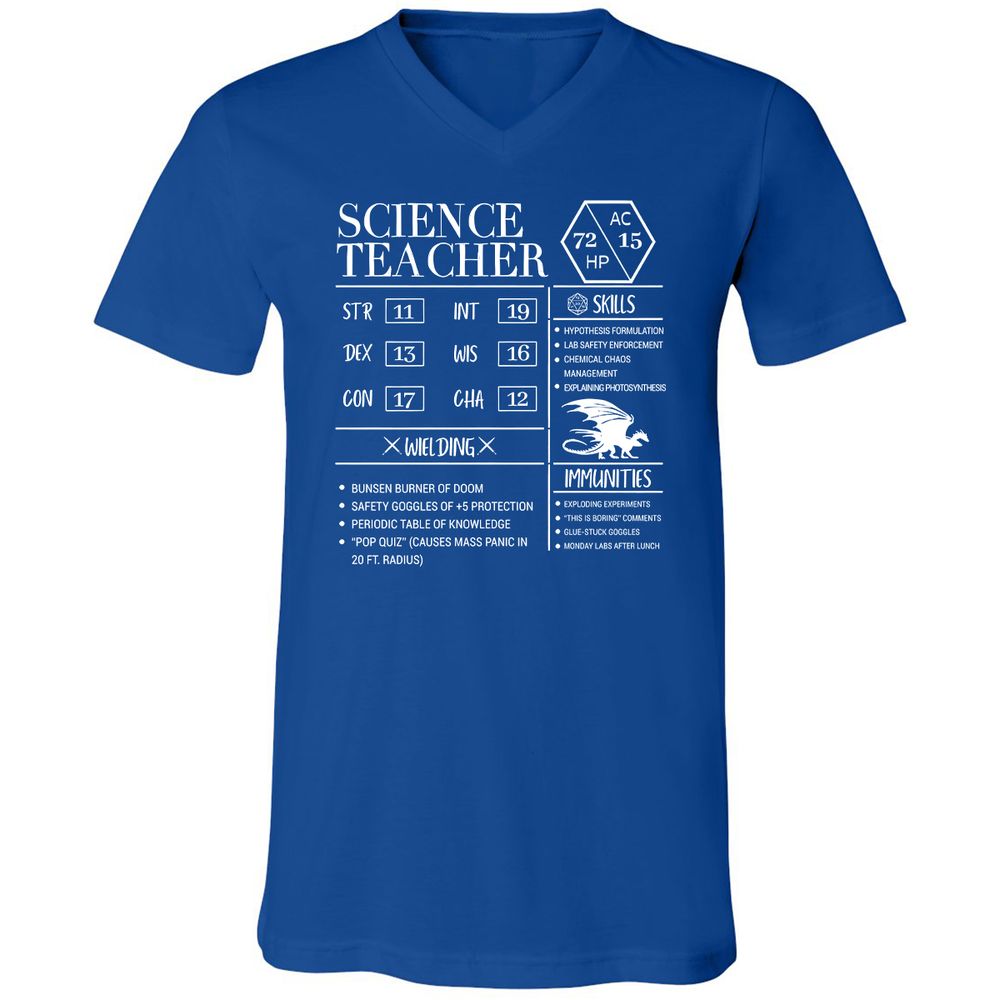 Science Teacher New Unisex V-Neck T-Shirt - True Royal - 4