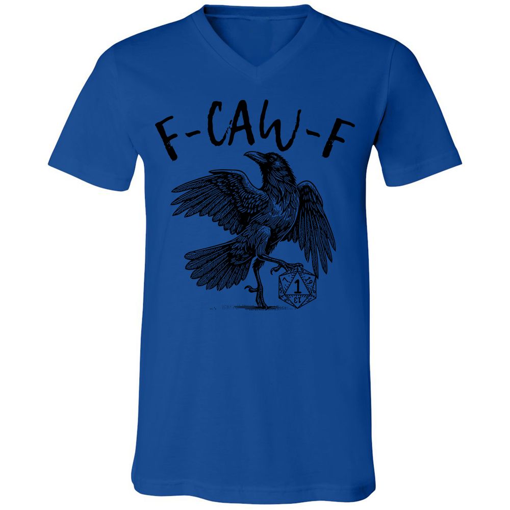 Unisex V-Neck T-Shirt - White - True Royal - 4
