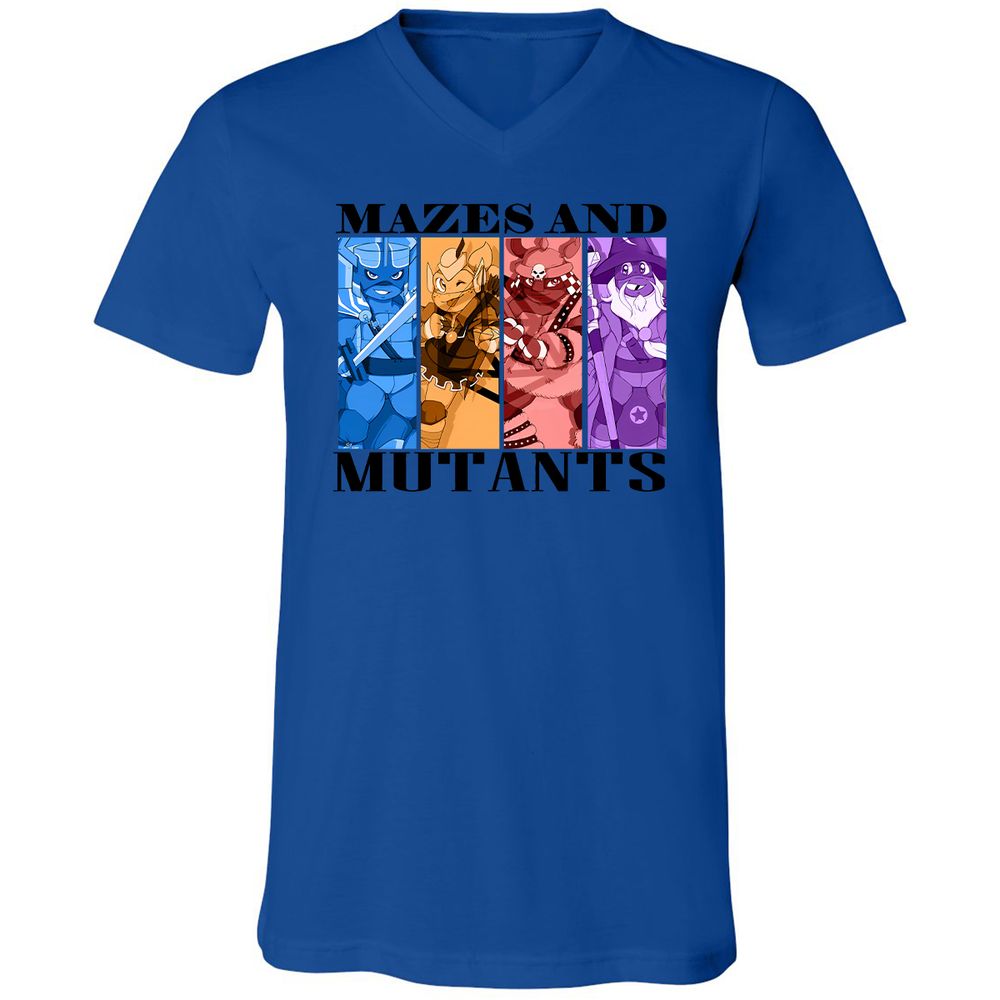 Mazes & Mutants Unisex V-Neck T-Shirt - True Royal - 4
