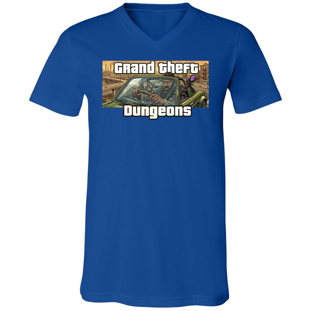 Grand Theft Dungeons Unisex V-Neck T-Shirt - True Royal - 4