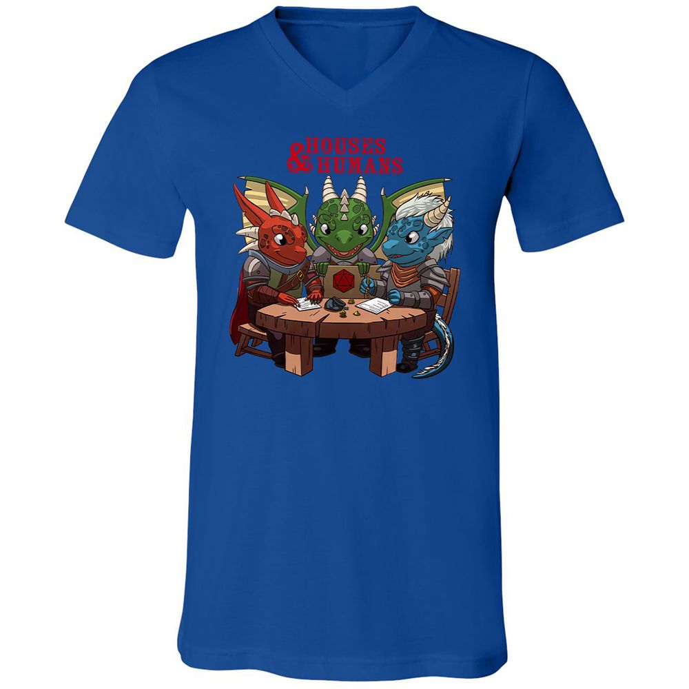Houses & Humans Unisex V-Neck T-Shirt - True Royal - 4