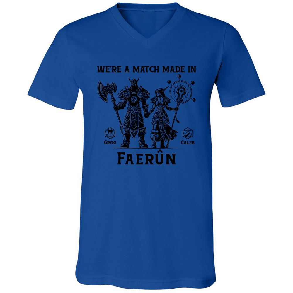 Custom DnD Class Couple Unisex V-Neck T-Shirt - True Royal - 4