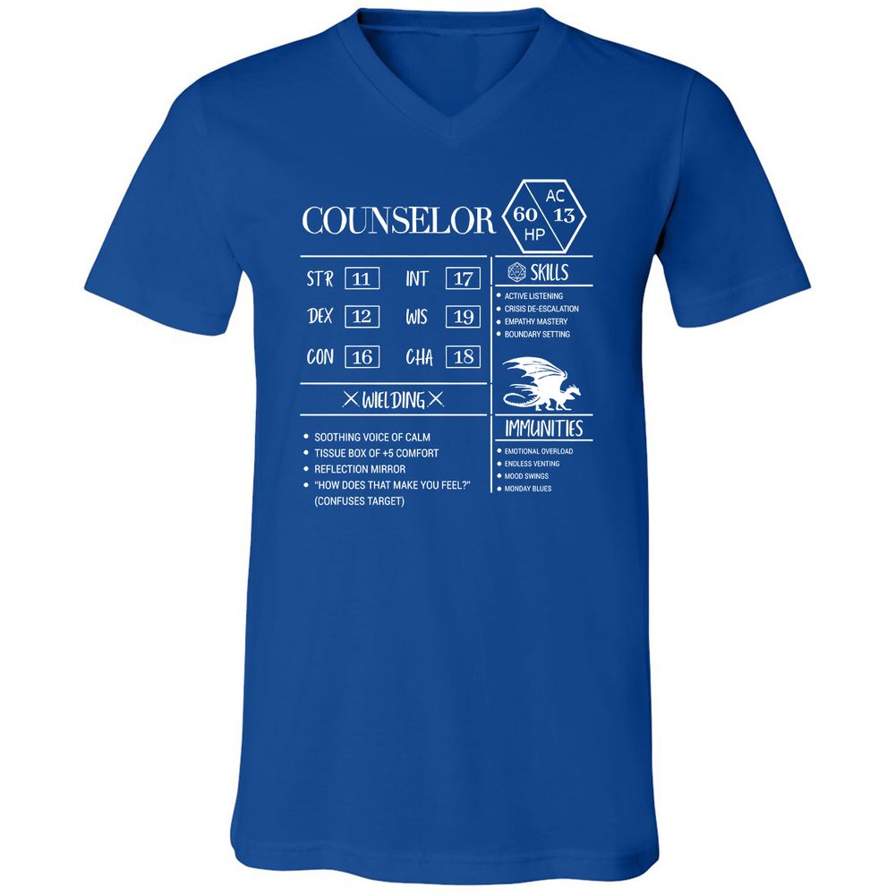 Counselor New Unisex V-Neck T-Shirt - True Royal - 4