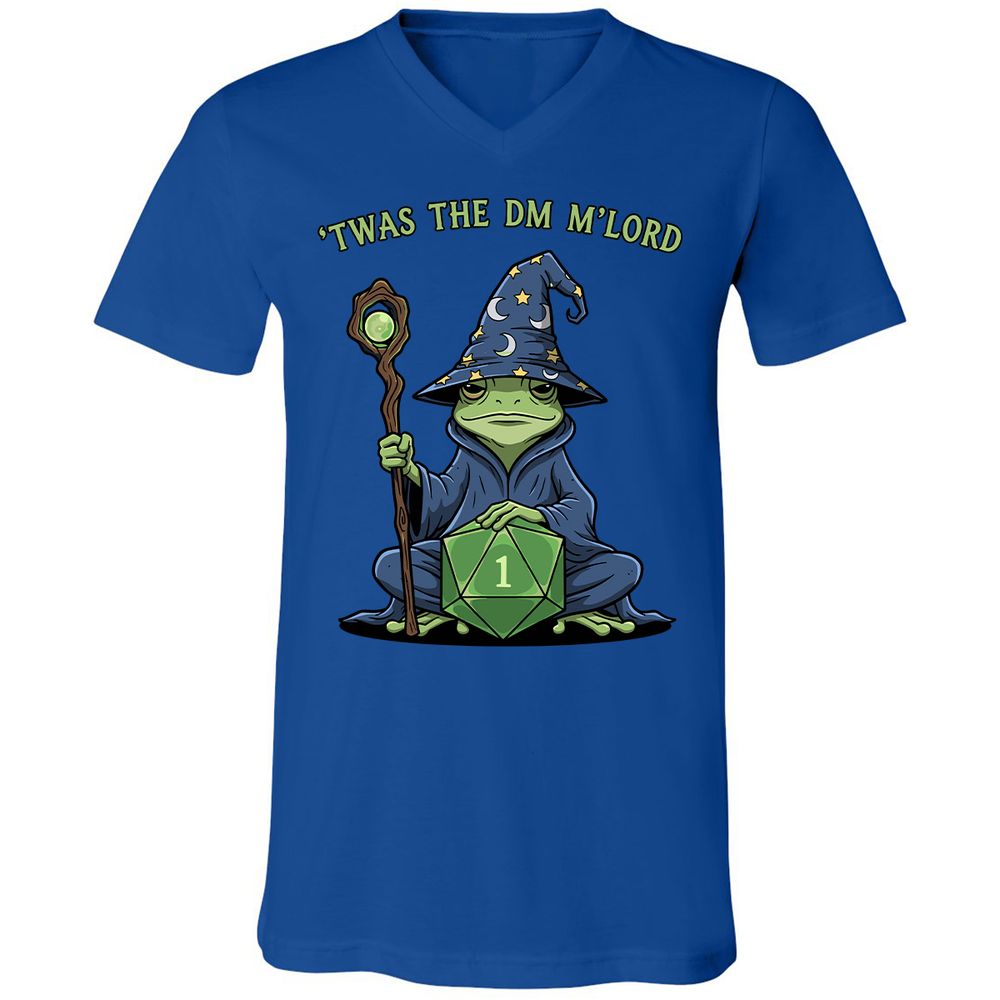 Twas the DM M’lord Unisex V-Neck T-Shirt - True Royal - 4