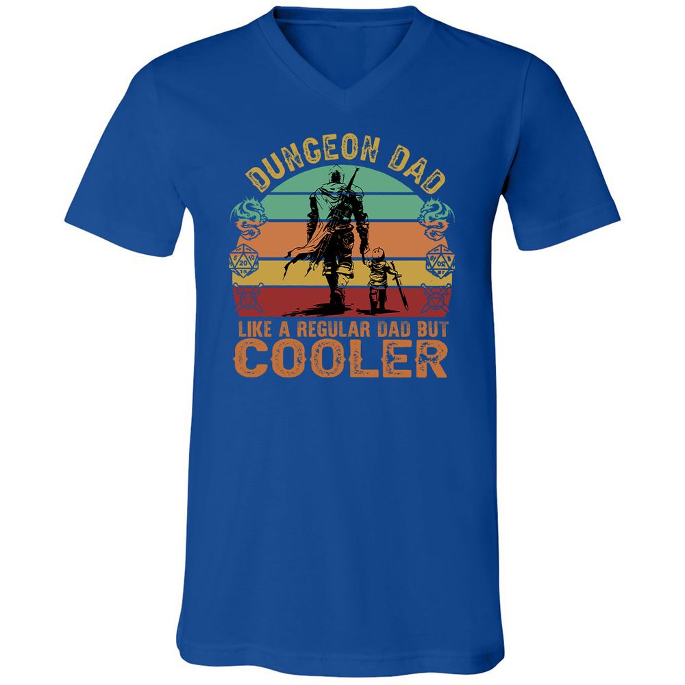 Dungeon Dad Like A Regular Dad Unisex V-Neck T-Shirt - True Royal - 4