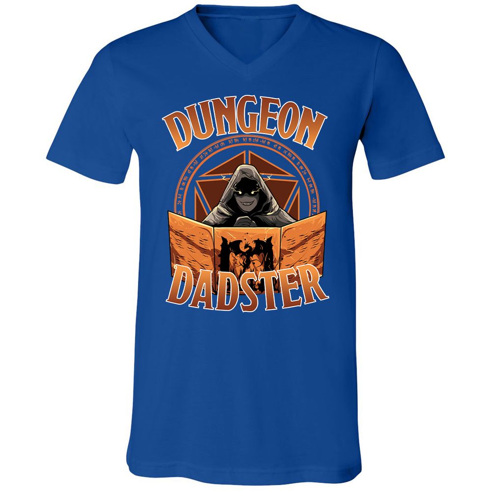 Dungeon Dadster Unisex V-Neck T-Shirt - True Royal - 4