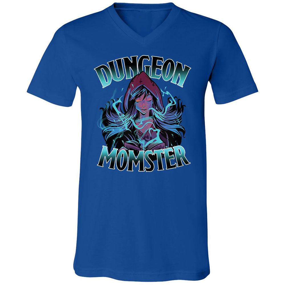Dungeon Momster Unisex V-Neck T-Shirt - True Royal - 4