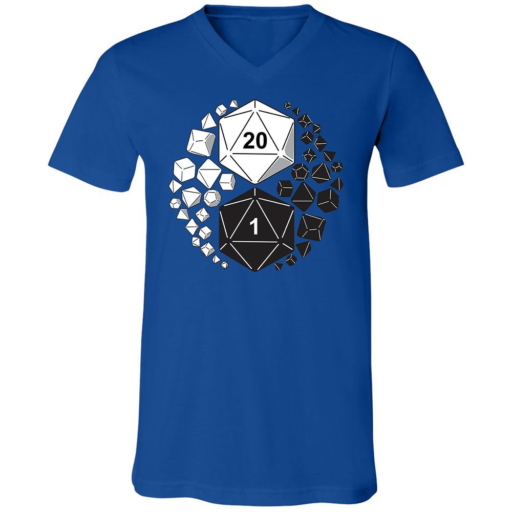 Gaming Yin Yang Unisex V-Neck T-Shirt - True Royal - 4