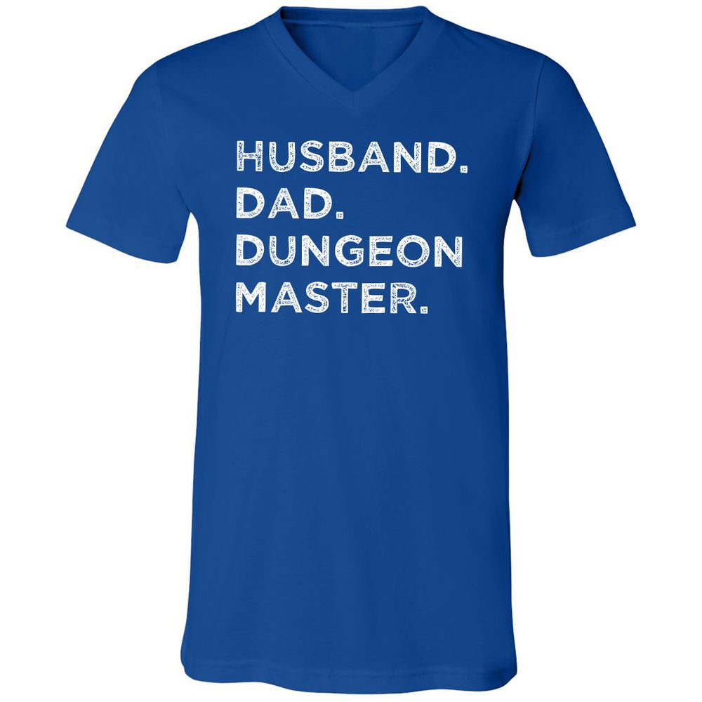 Husband Dad Dungeon Master Unisex V-Neck T-Shirt - True Royal - 4
