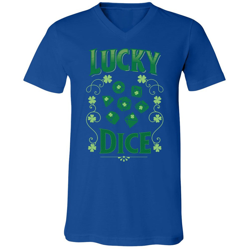 Lucky Dice Unisex V-Neck T-Shirt - True Royal - 4