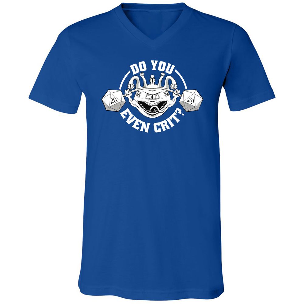 Do You Even Crit Unisex V-Neck T-Shirt - True Royal - 4