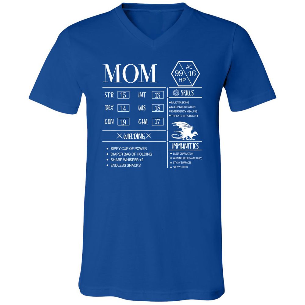 Mom New Unisex V-Neck T-Shirt - True Royal - 4