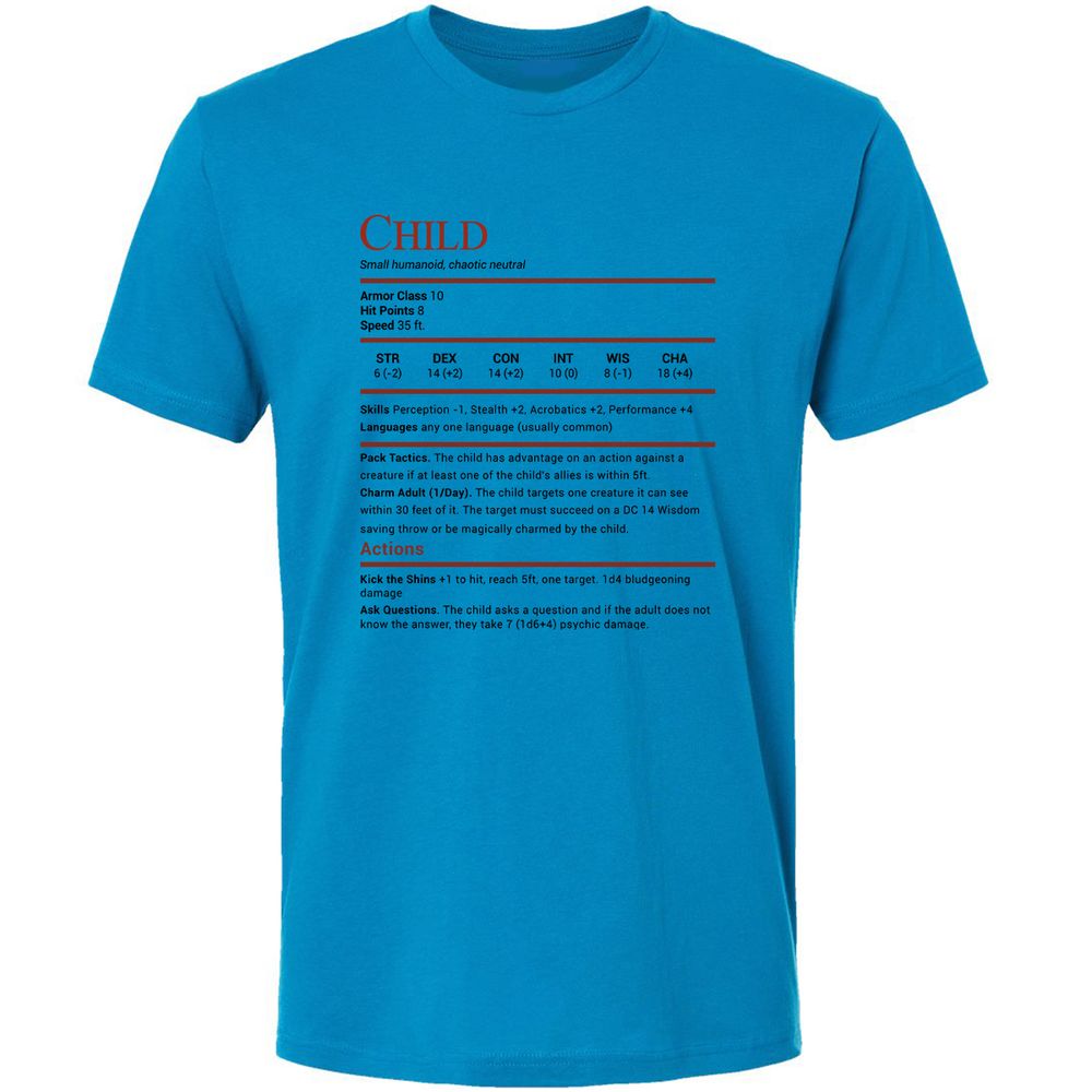Child Stats Premium Unisex T-Shirt - Turquoise - 4