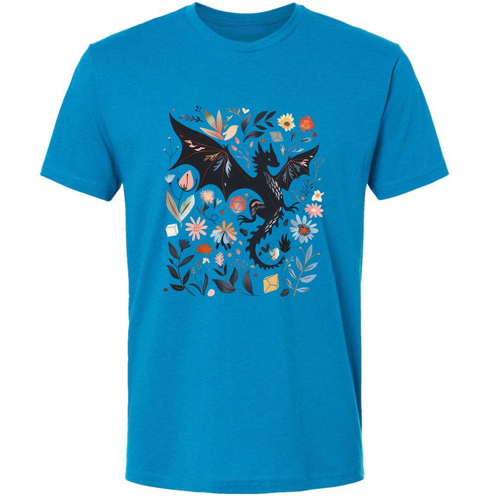 Floral DnD Dragon - Turquoise - 4