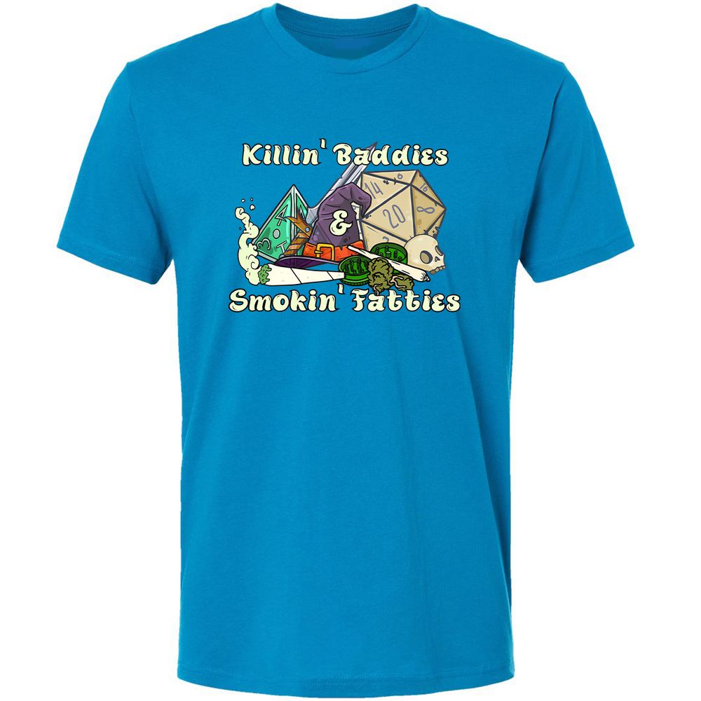 Killin' Baddies Smokin' Fatties Premium Unisex T-Shirt - Turquoise - 4