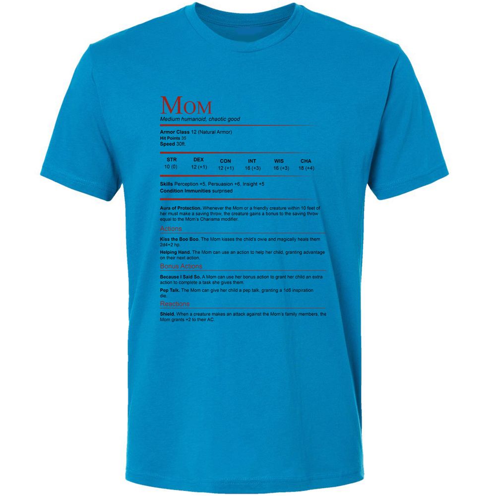 Mom Stats Premium Unisex T-Shirt - Turquoise - 4