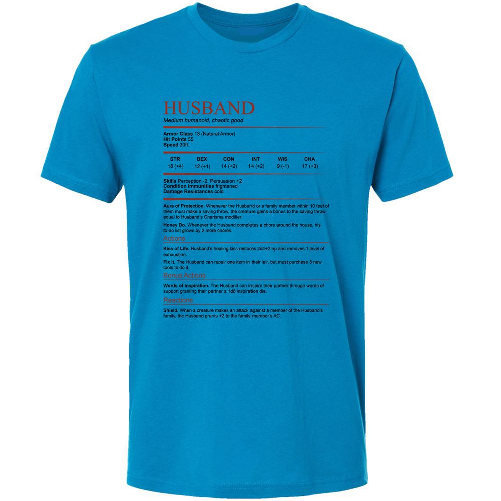 Husband White Premium Unisex T-Shirt - Turquoise - 4