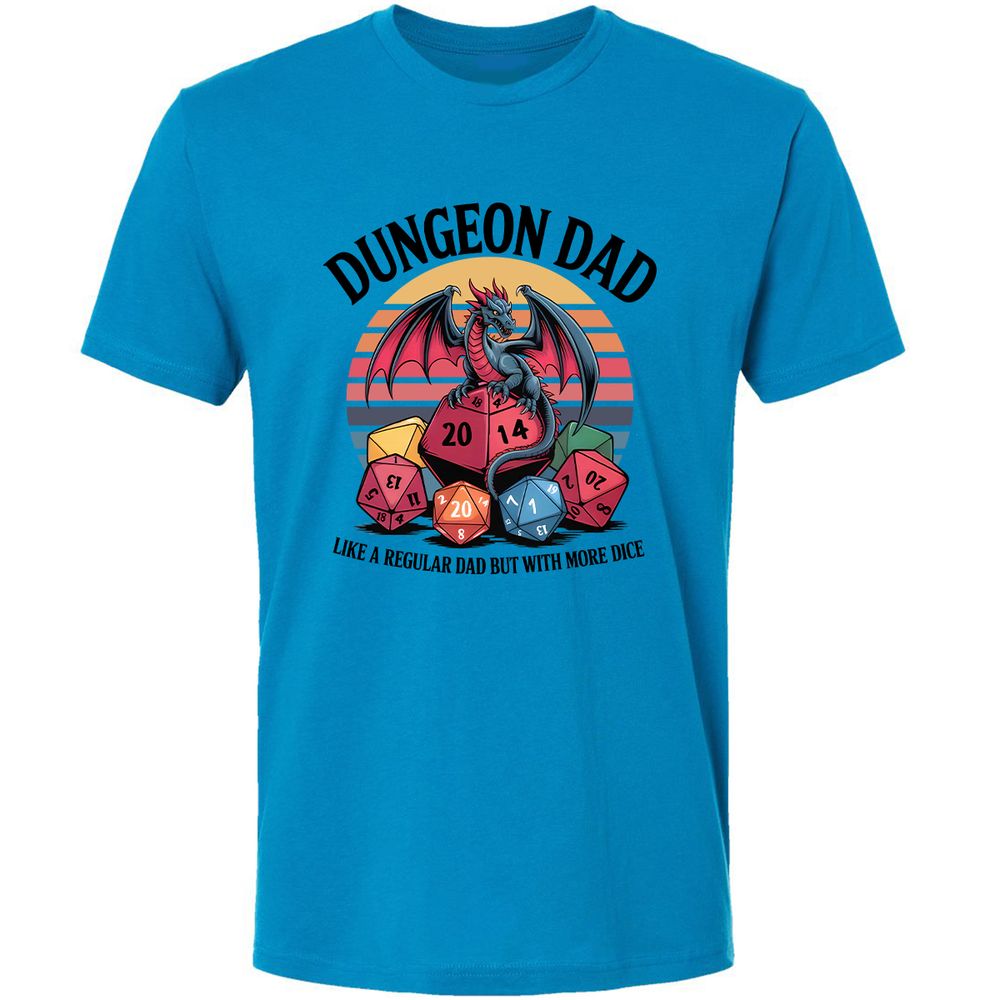 Dungeon Dad With More Dice Premium Unisex T-Shirt - Turquoise - 4