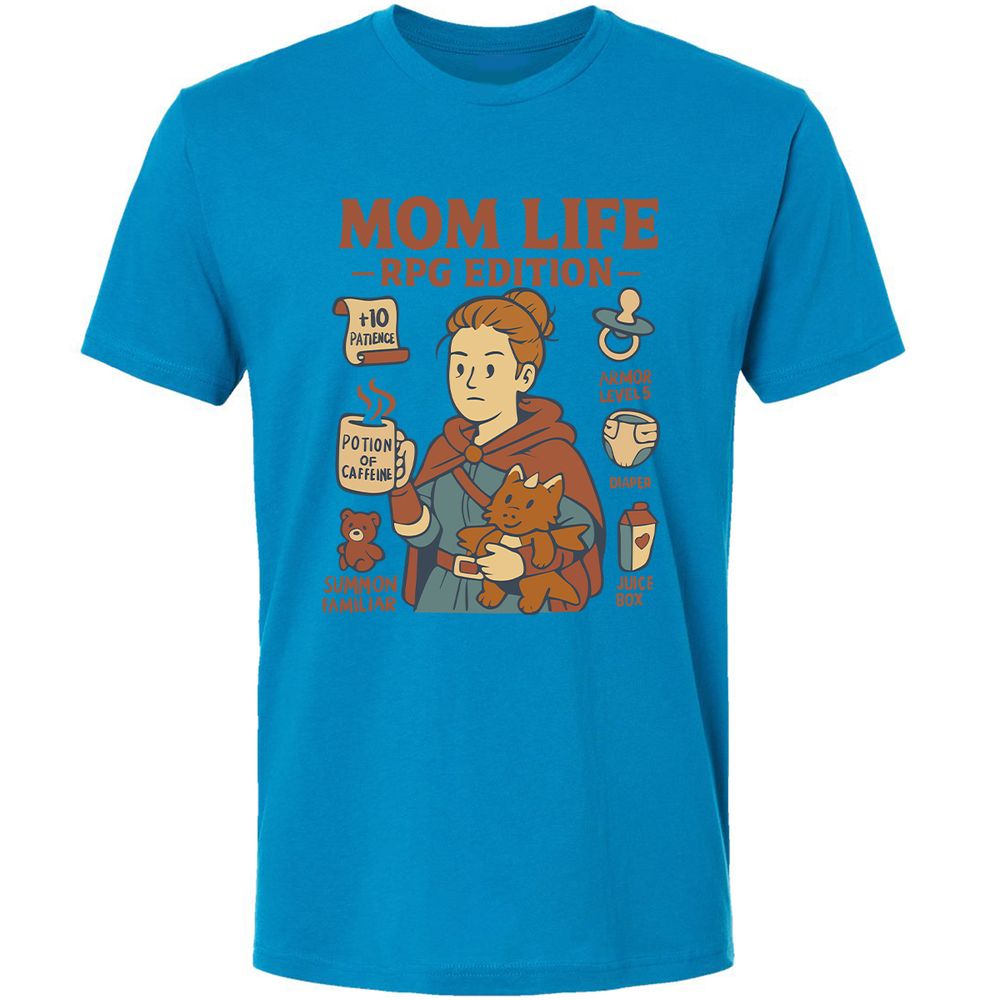 Mom Life RPG Edition Premium Unisex T-Shirt - Turquoise - 4