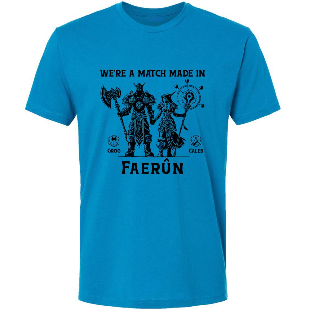 Custom DnD Class Couple Premium Unisex T-Shirt - Turquoise - 4